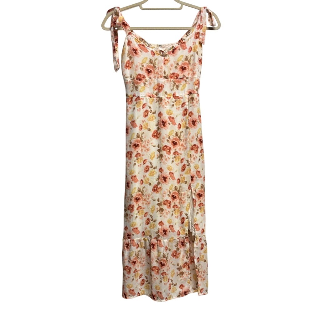 Abercrombie & Fitch Floral Maxi Dress - Cream and Orange
